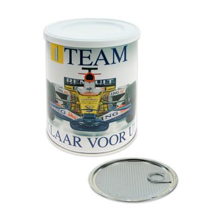Hersluitbaar bedrukt conservenblik 850cc