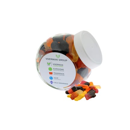 Schuinstaand snoeppotje van glas 400cc