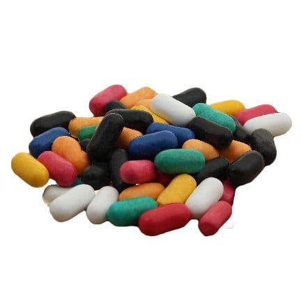 Stoer snoeppotje met gekleurde dropstaafjes van Venco als bedankje