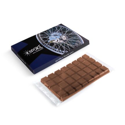 Chocoladetablet in een gepersonaliseerd doosje