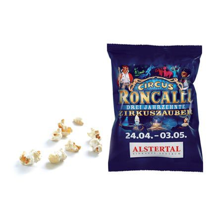 Zakje popcorn met eigen bedrukking