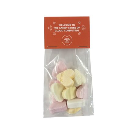 Snoepzakje met bedrukt kopkaartje