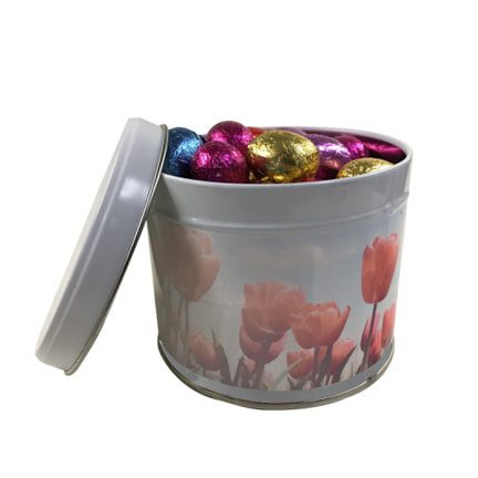 Bedrukt paasblik met paaseitjes