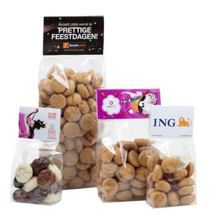 Snoepzakje kruidnoten met bedrukt kopkaartje