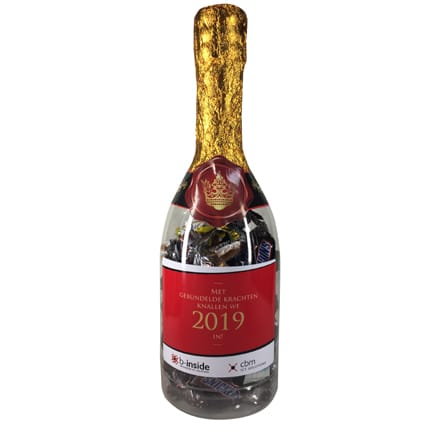 Champagnefles als eindejaarsgeschenk