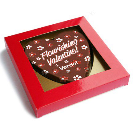Chocoladehart logo als liefdevolle give-away