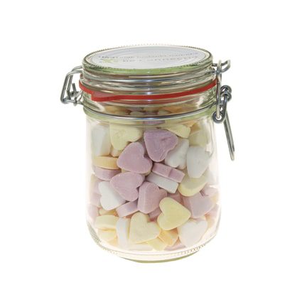 Valentijn weckpot met vruchtenhartjes 800cc