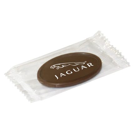 Logochocolade per stuk verpakt in flowpack