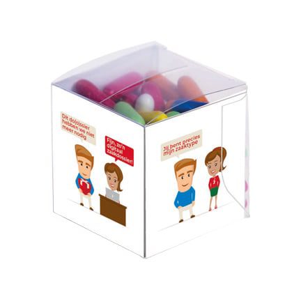 Gepersonaliseerde kubus dropstaafjes