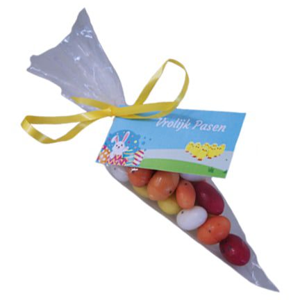 Puntzakje eitjes met een logokaartje