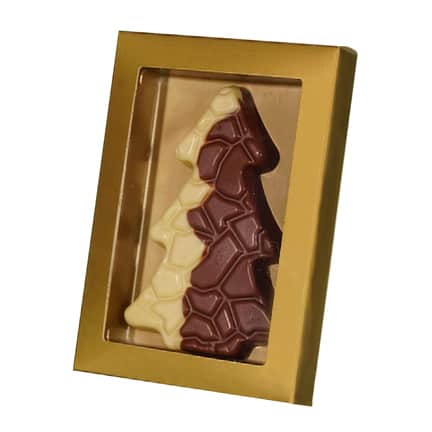 Chocoladekaart Kerstboom duo