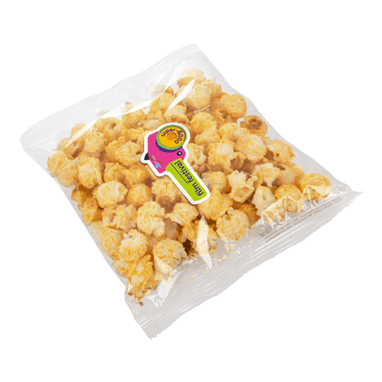 Zakje popcorn met eigen logosticker