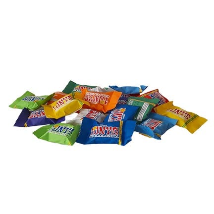 Vulling Tiny Tony's in een Snoeppot met logo