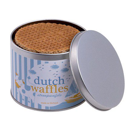 Zilver stroopwafelblik met logowikkel