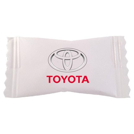 Papieren Flowpack Mentos met logo