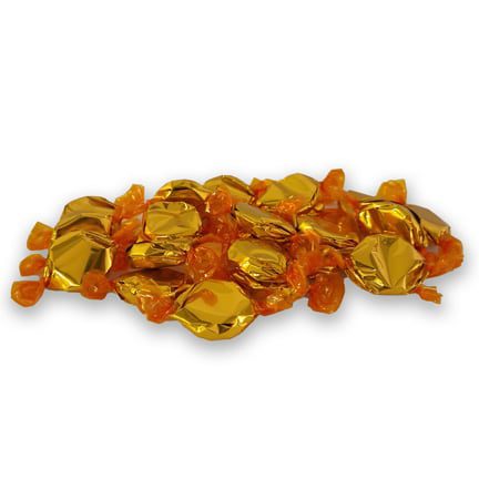 Zalige caramel toffees in goudfolie als vulling van uw Kerst snoeppot