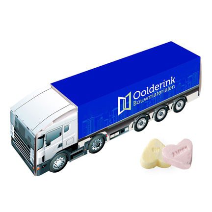 Bedrukte medium truck met vruchtenhartjes