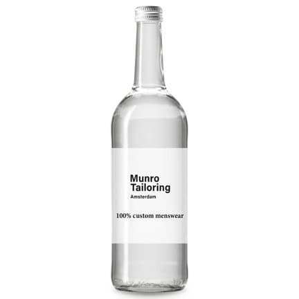 Grote glazen Waterfles met eigen wikkel