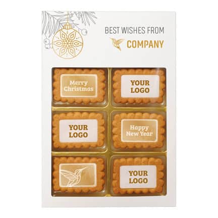 8 Koekjes met logo in een bedrukt doosje