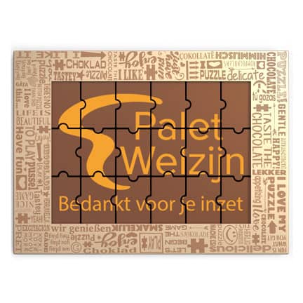 Chocoladepuzzel als relatiegeschenk