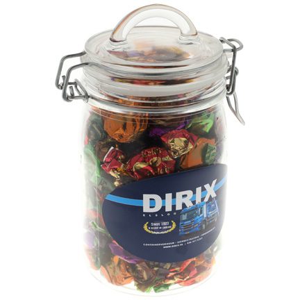 Glazen weckpot met logosticker 1000cc