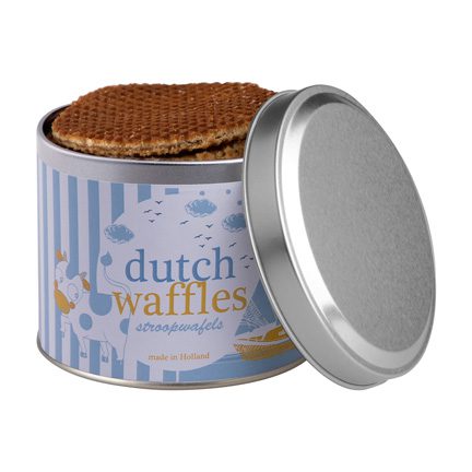 Zilver stroopwafelblik met logowikkel