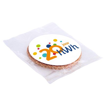 Stroopwafel in zakje met logosticker