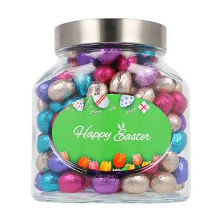 Ovale stoere Snoeppot met paaseitjes 1500cc