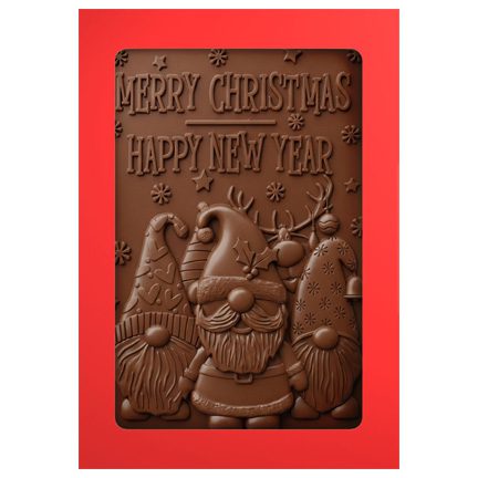 3D Kerst Chocoladekaart in vensterdoosje